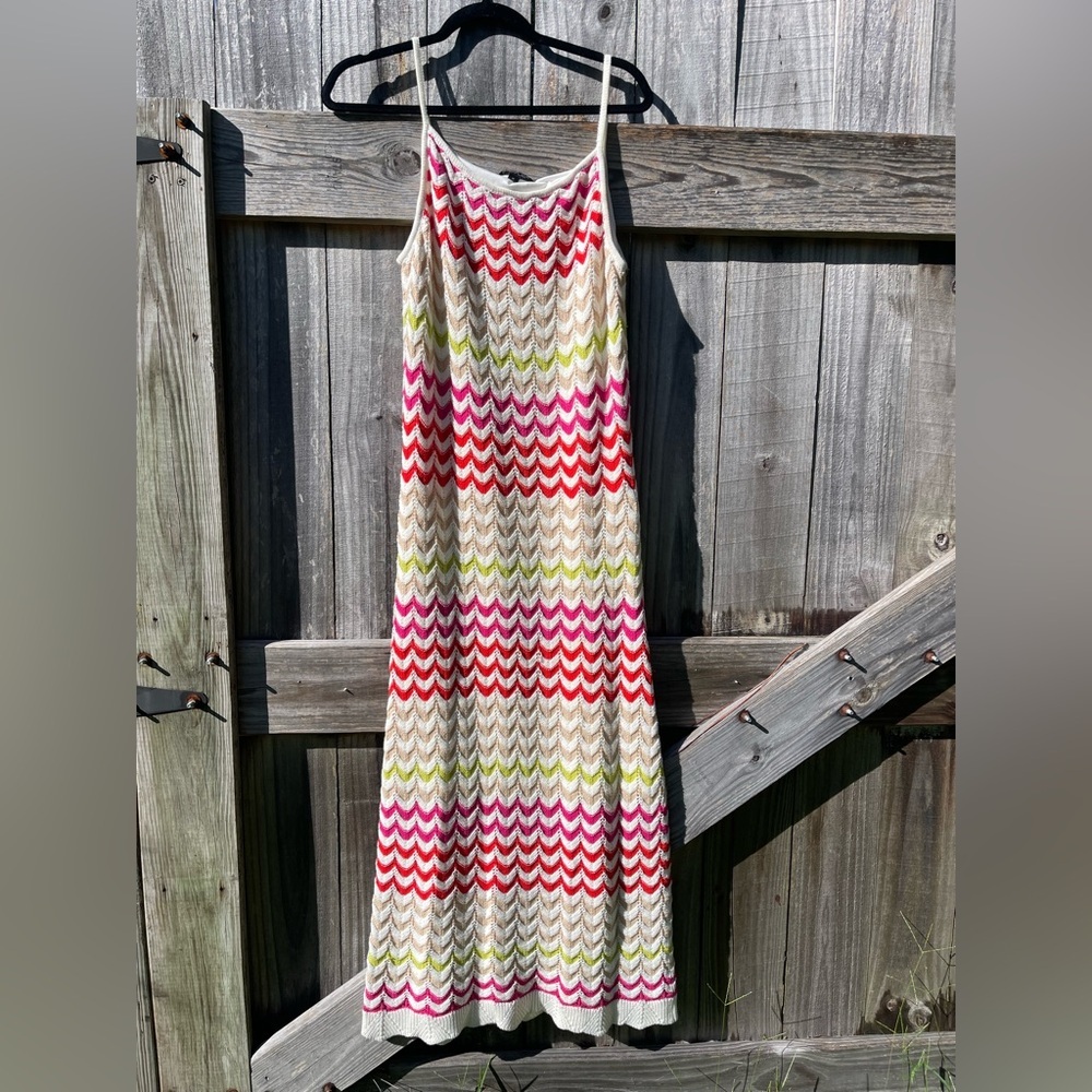 Rachel Zoe White and Pink Knit Dress Size M